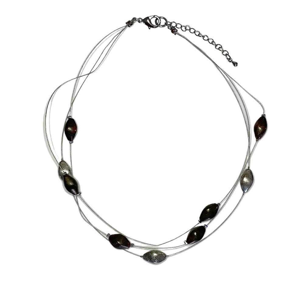 Mixed Metal Stone Layered Necklace